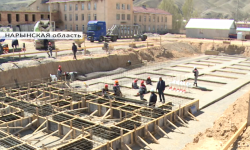В Нарыне приступили к строительству жилого дома для сотрудников ГКНБ