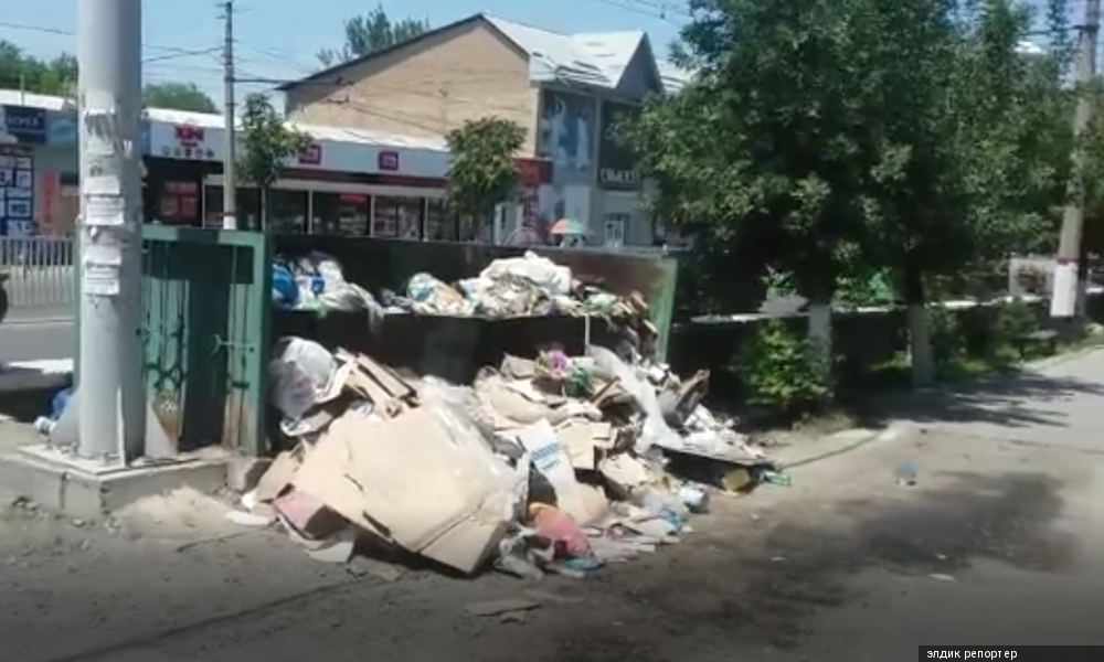 Элдик репортер: в Оше по центральной улице Масалиева образовалась свалка