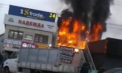 Пожар около Аламединского рынка