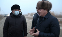Талант Мамытов ознакомился с ходом строительных работ на участке автодороги Маданият — Джалал-Абад