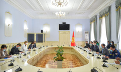 Артем Новиков БУУнун Өнүктүрүү программасынын Кыргызстандагы өкүлү Луиз Чемберлен менен жолугушту