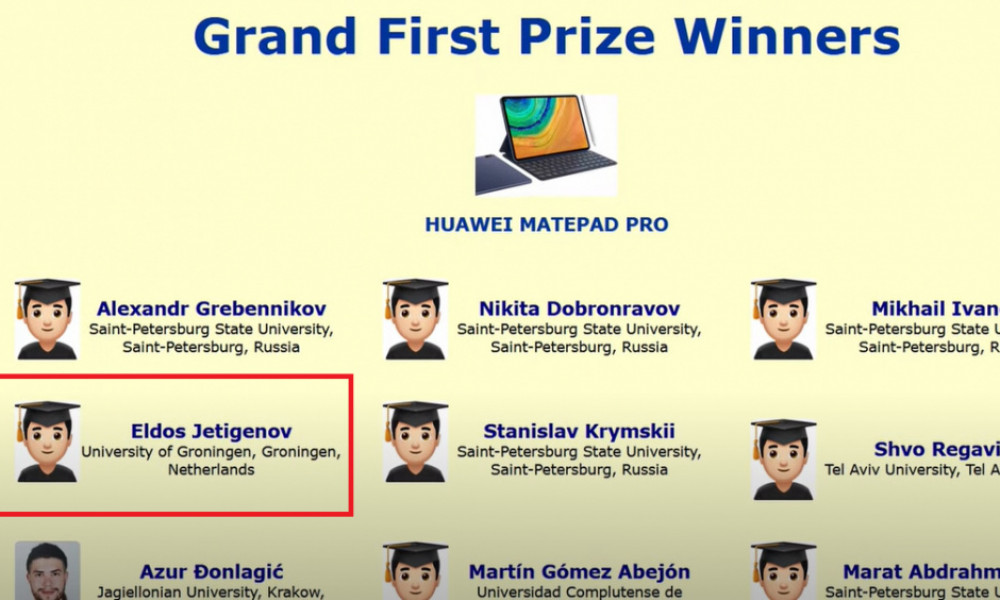 Кыргызстанец Эрлан Жетигенов выиграл Гран-при международной олимпиады по матемике