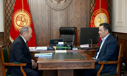 Садыр Жапаров Кыргызстан элинин ассамблеясынын кеңешинин төрагасын кабыл алды