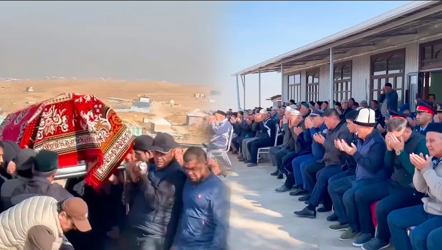 Өрттөн каза болгон эне менен балдардын сөөгү жерге берилди